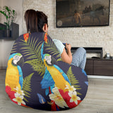 Colorful Parrot Flower Pattern Bean Bag Cover