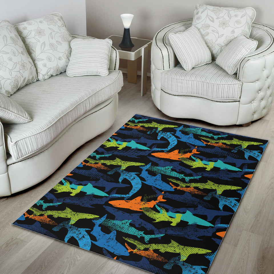 Colorful Shark Area Rug