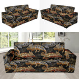 Chameleon Lizard Tropical Leaves Palm Tree Sofa Slipcover