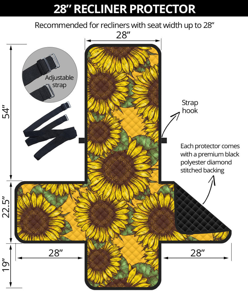 Sunflower pattern Recliner Cover Protector