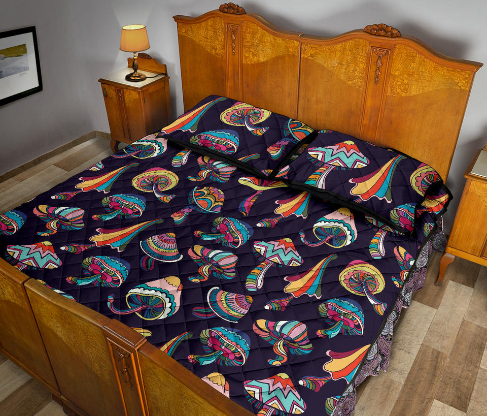 Colorful mushroom pattern Quilt Bed Set