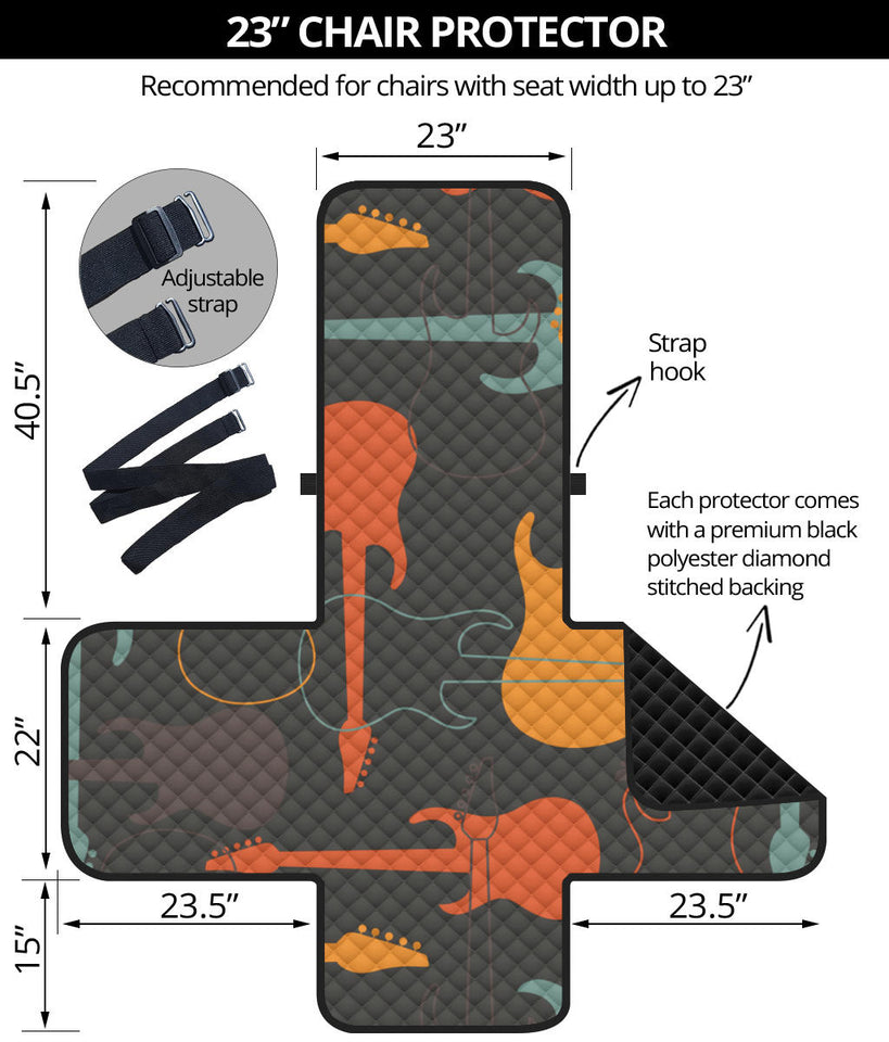 electric guitars pattern Chair Cover Protector