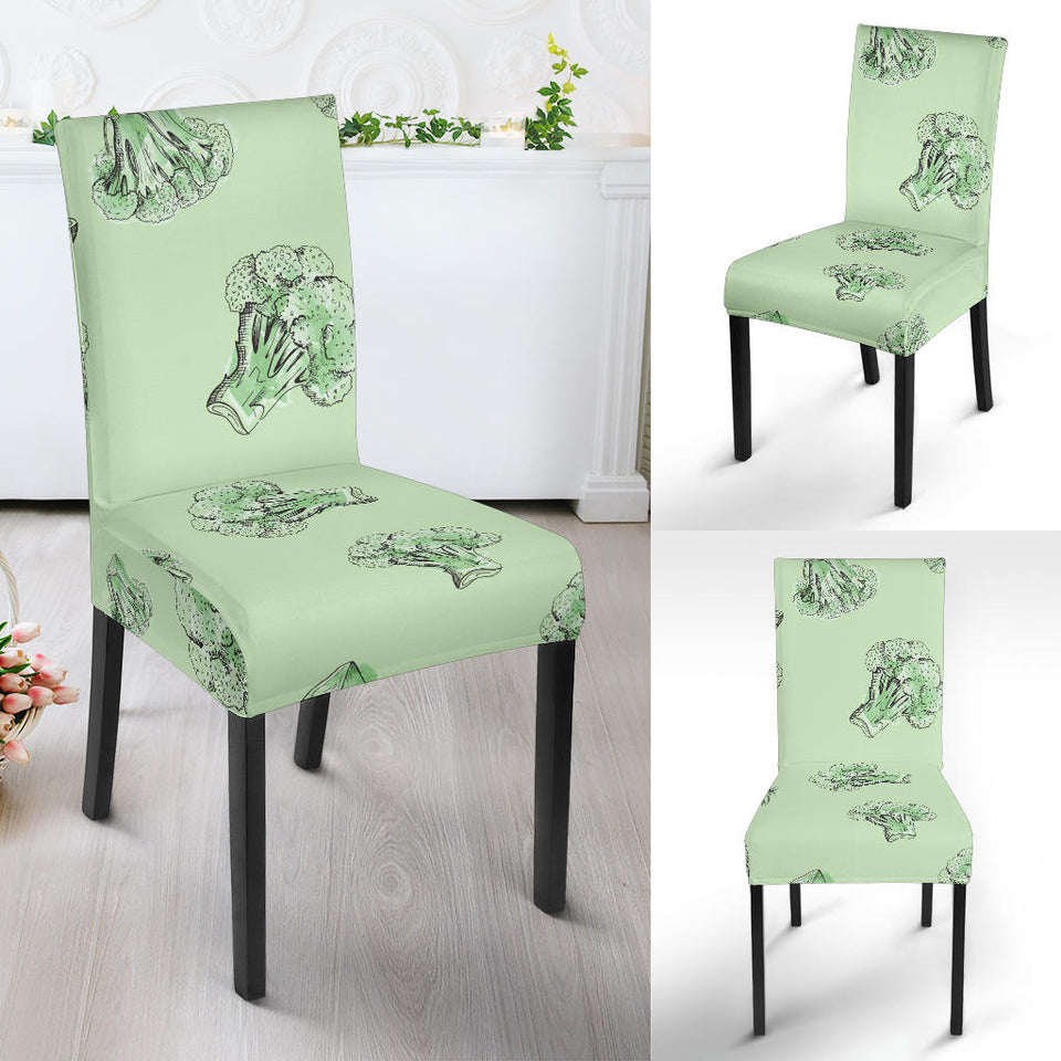 Broccoli Sketch Pattern Dining Chair Slipcover