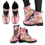 Hand Drawn Heart Design Pattern Leather Boots