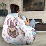 Cute Pug Hat Rabbit Costume Pattern Bean Bag Cover