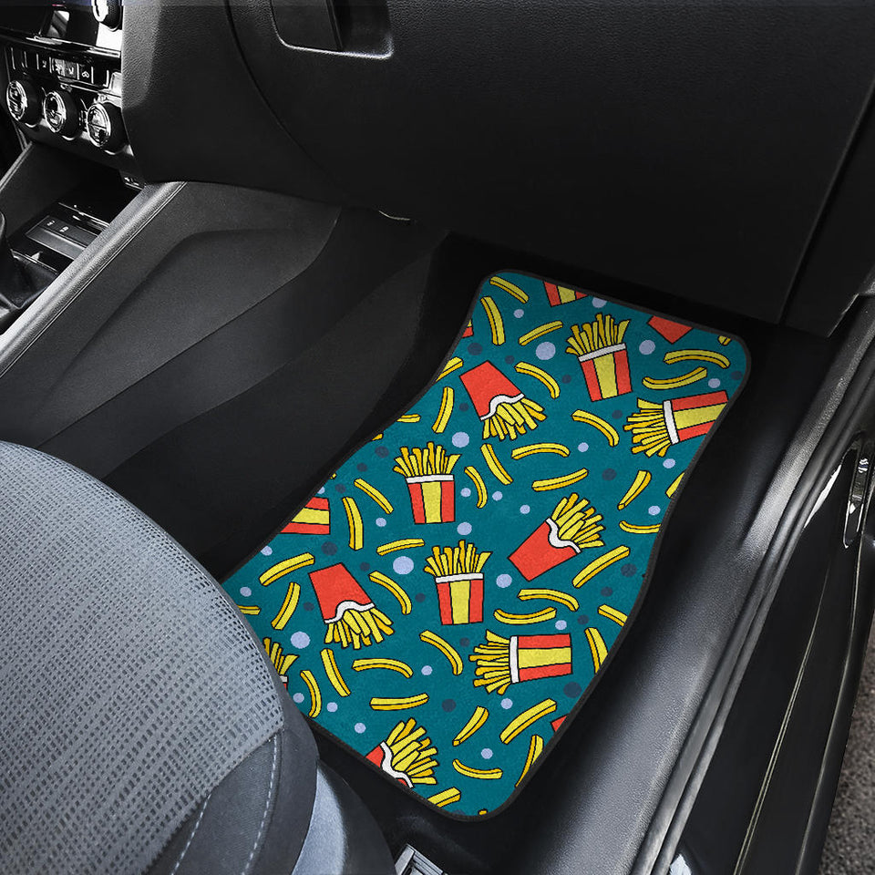 French Fries Red Paper Box Pattern Front Car Mats