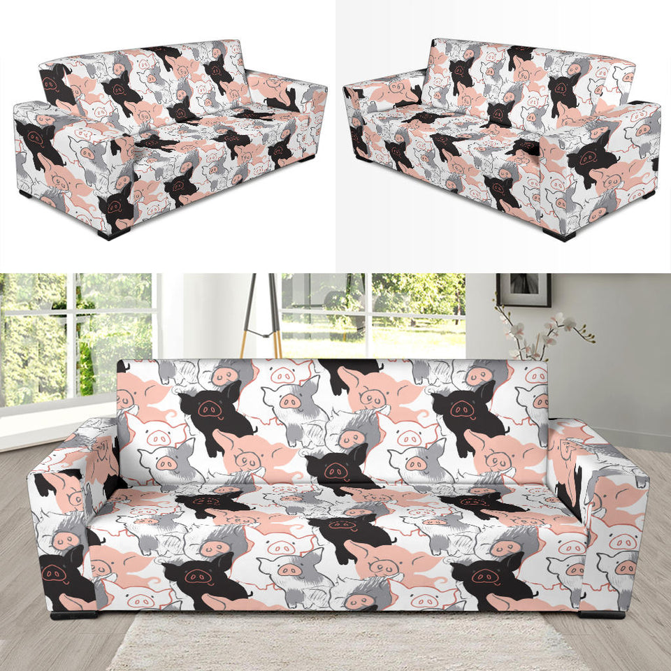 Pig Pattern Print Design 05  Sofa Slipcover