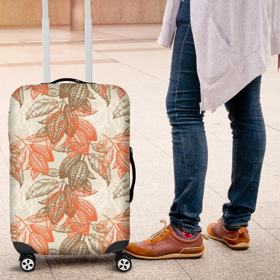 Cocoa Beans Cocoa Tree Pattern Luggage Covers