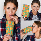 Orange Fruit Pattern Green Background Tumbler