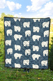Polar Bear Mother Her Child Pattern Premium Quilt