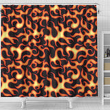 Fire Flame Dark Pattern Shower Curtain Fulfilled In US