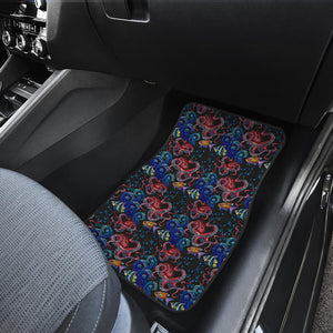 Octopus Sea Wave Tropical Fishe Pattern Front Car Mats