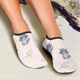 Cute Raccoons Leaves Pattern Aqua Shoes