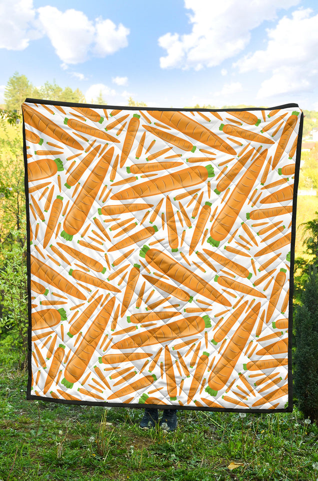 Carrot Pattern Print Design 02 Premium Quilt