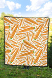 Carrot Pattern Print Design 02 Premium Quilt