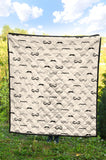 Mustache Beard Pattern Print Design 05 Premium Quilt