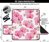 pink purple orchid pattern background Sofa Cover Protector