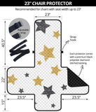 hand drawn gold black star pattern Chair Cover Protector