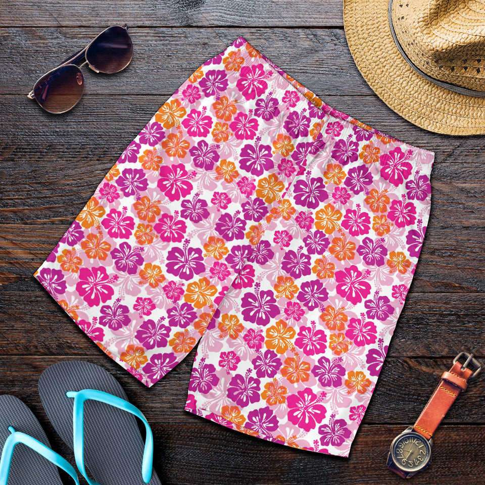 Hibiscus Pattern Print Design 01 Men Shorts