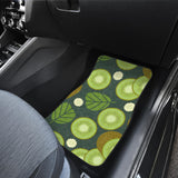 Whole Sliced Kiwi Leave And Flower Front And Back Car Mats
