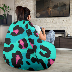 Green Leopard Skin Print Pattern Bean Bag Cover
