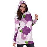 Cute Grape Pattern Women'S Hoodie Dress