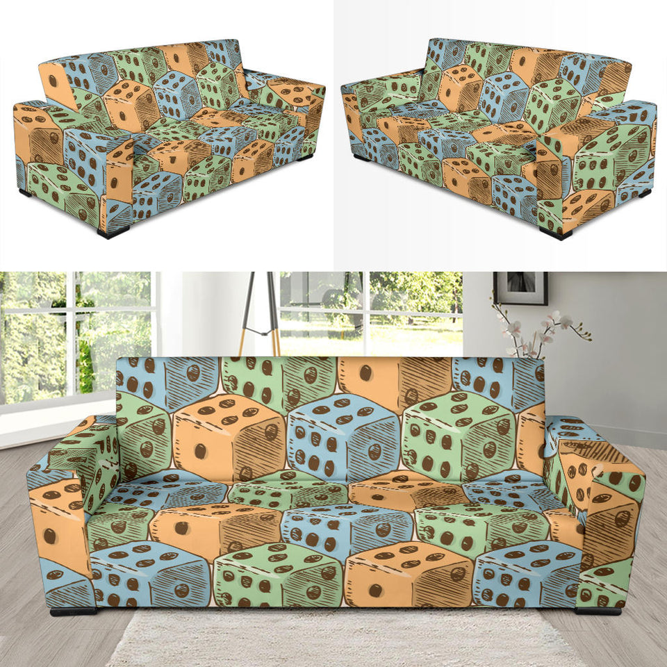 Dice Pattern Print Design 05 Sofa Slipcover