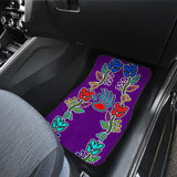 Generations Floral Purple With Bearpaw Front Car Mats (Set Of 2)