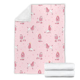 Poodle Dog Pink Color Theme Premium Blanket