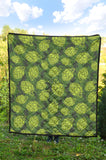 Hop Pattern Hop Cone Background Premium Quilt
