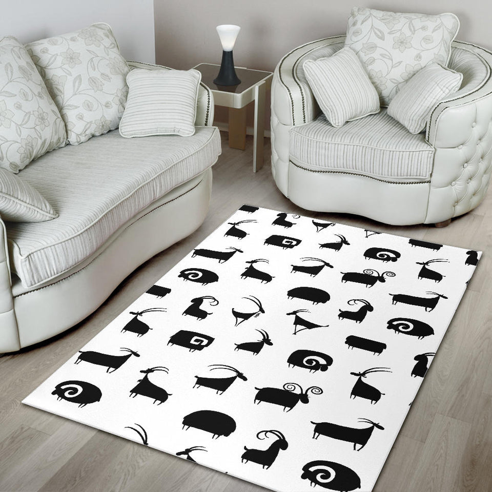 Goat Ram Pattern Area Rug