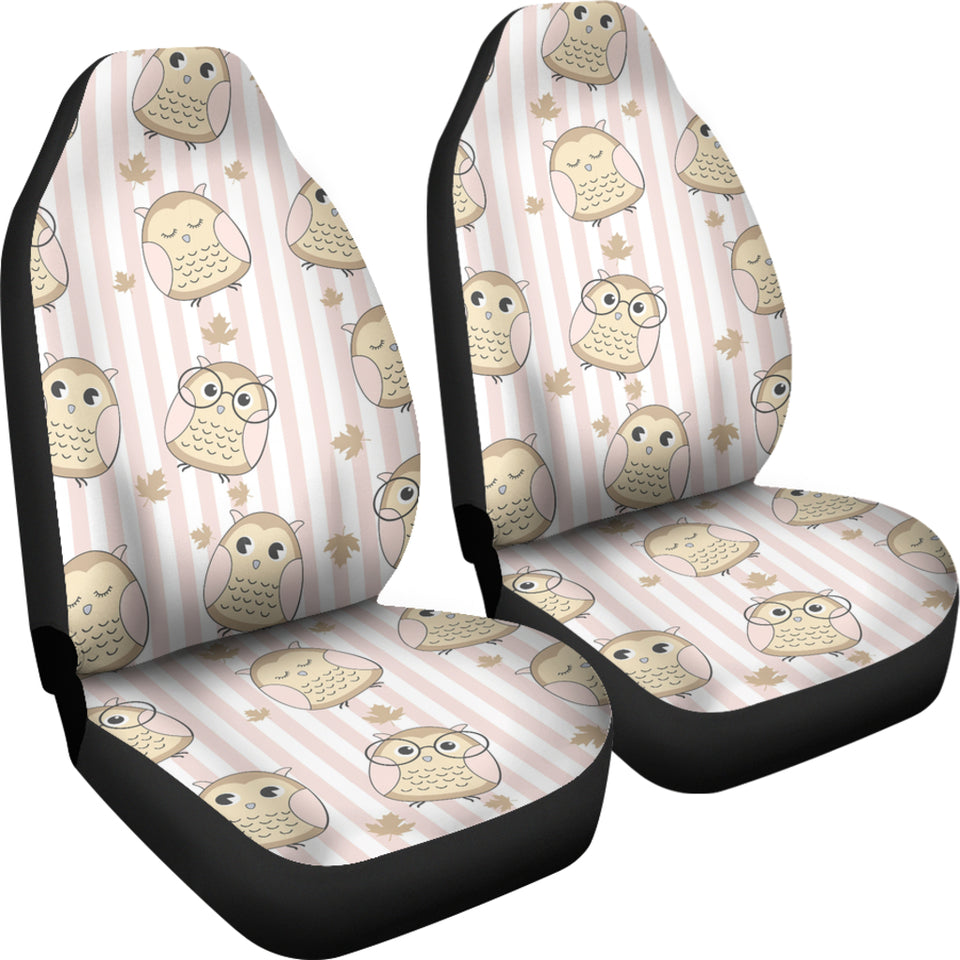 Cute Owl Leaf Universal Fit Car Seat Covers