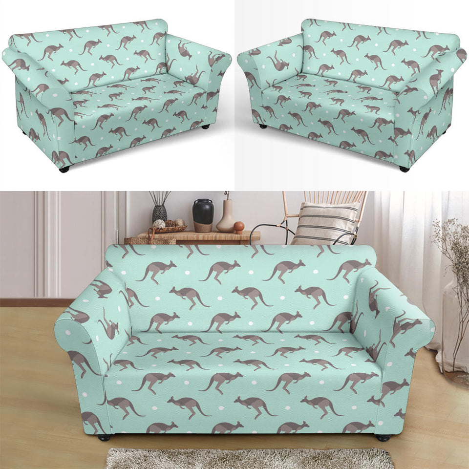 Kangaroo Pattern Background Loveseat Couch Slipcover