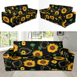 Sunflower Golden Polygonal Shapes Sofa Slipcover