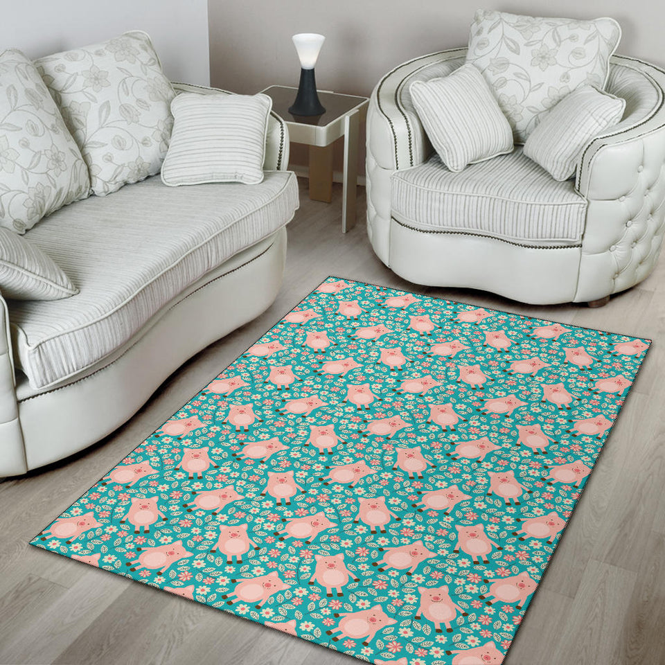Pig Pattern Print Design 01 Area Rug