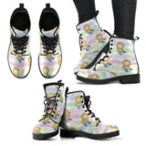 Cute Hand Drawn Mermaid Leather Boots