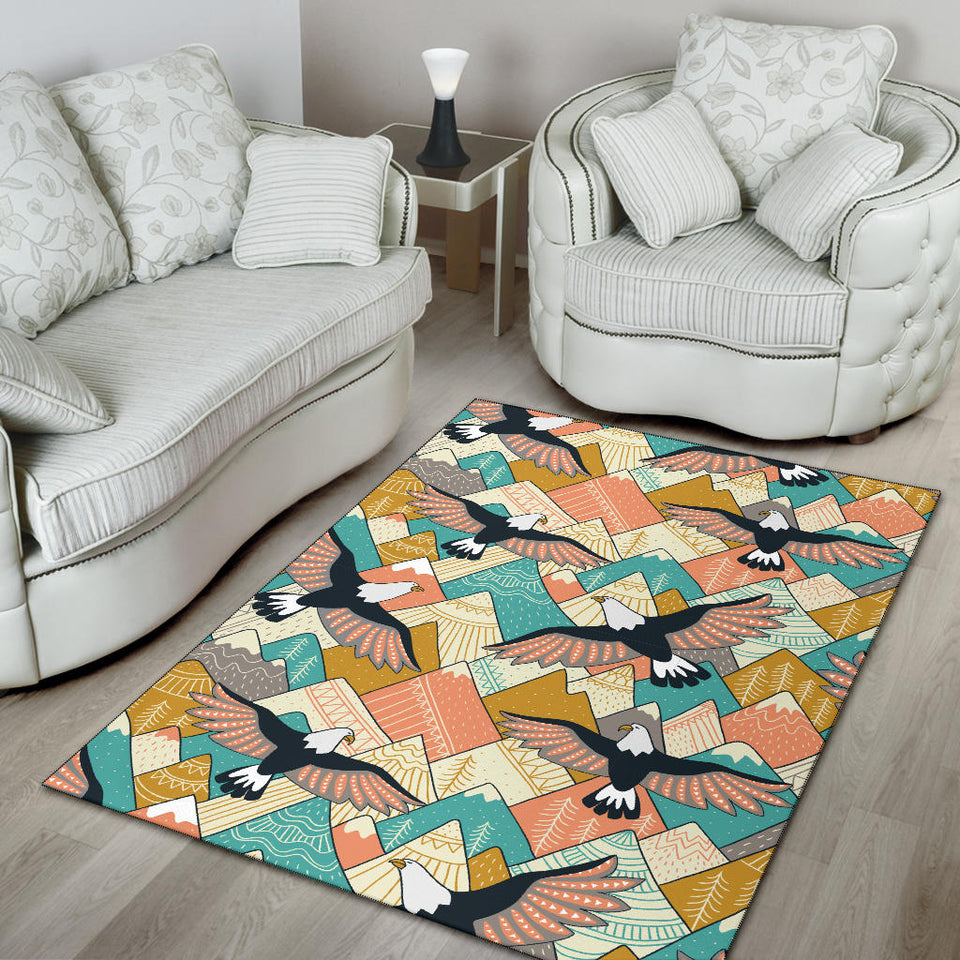 Eagle Pattern Print Design 02 Area Rug