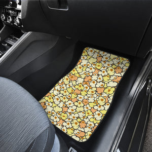Popcorn Pattern Print Design 03 Front and Back Car Mats