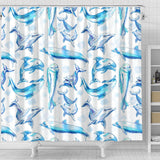Watercolor Dolphin Pattern Shower Curtain Fulfilled In US