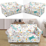 Colorful Unicorn Pattern Loveseat Couch Slipcover