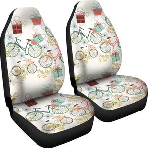 Bicycle Pattern Print Design 05 Universal Fit Car Seat Covers