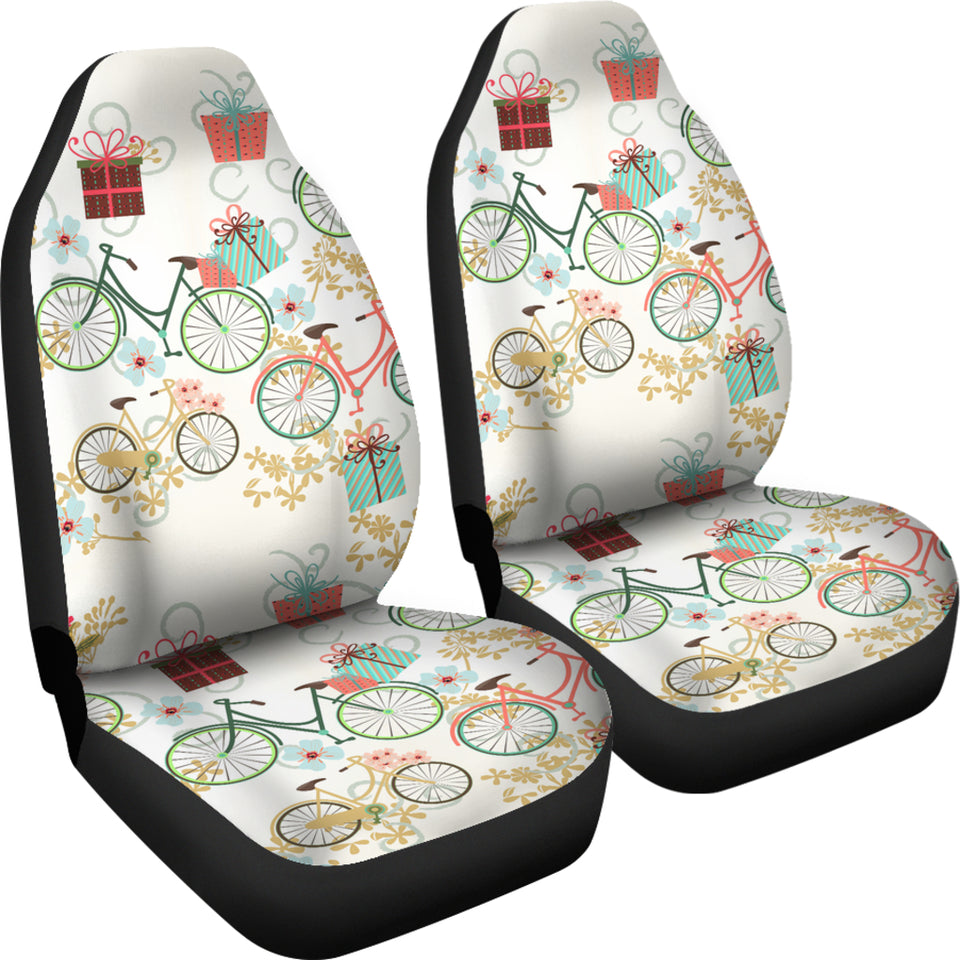 Bicycle Pattern Print Design 05 Universal Fit Car Seat Covers