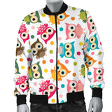 Color Cute Owl Pattern Men'S Bomber Jacket