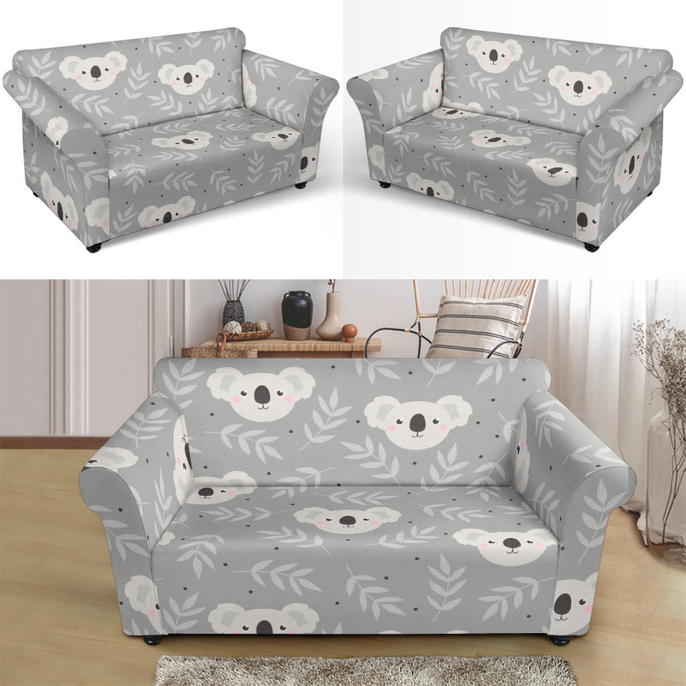 Cute Koala Leaves Pattern Loveseat Couch Slipcover