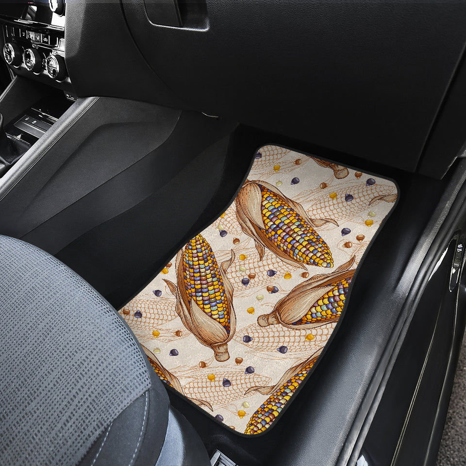 Corn Pattern Print Design 03 Front and Back Car Mats