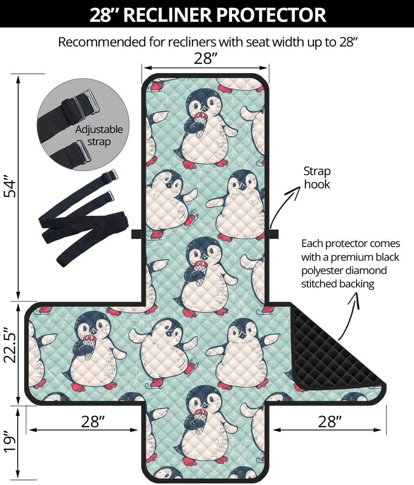 Cute Penguin pattern Recliner Cover Protector