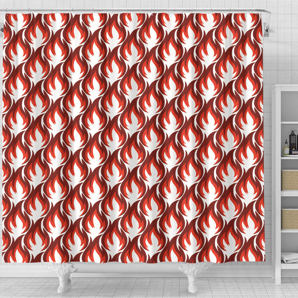 Fire Flame Symbol Design Pattern Shower Curtain Fulfilled In US