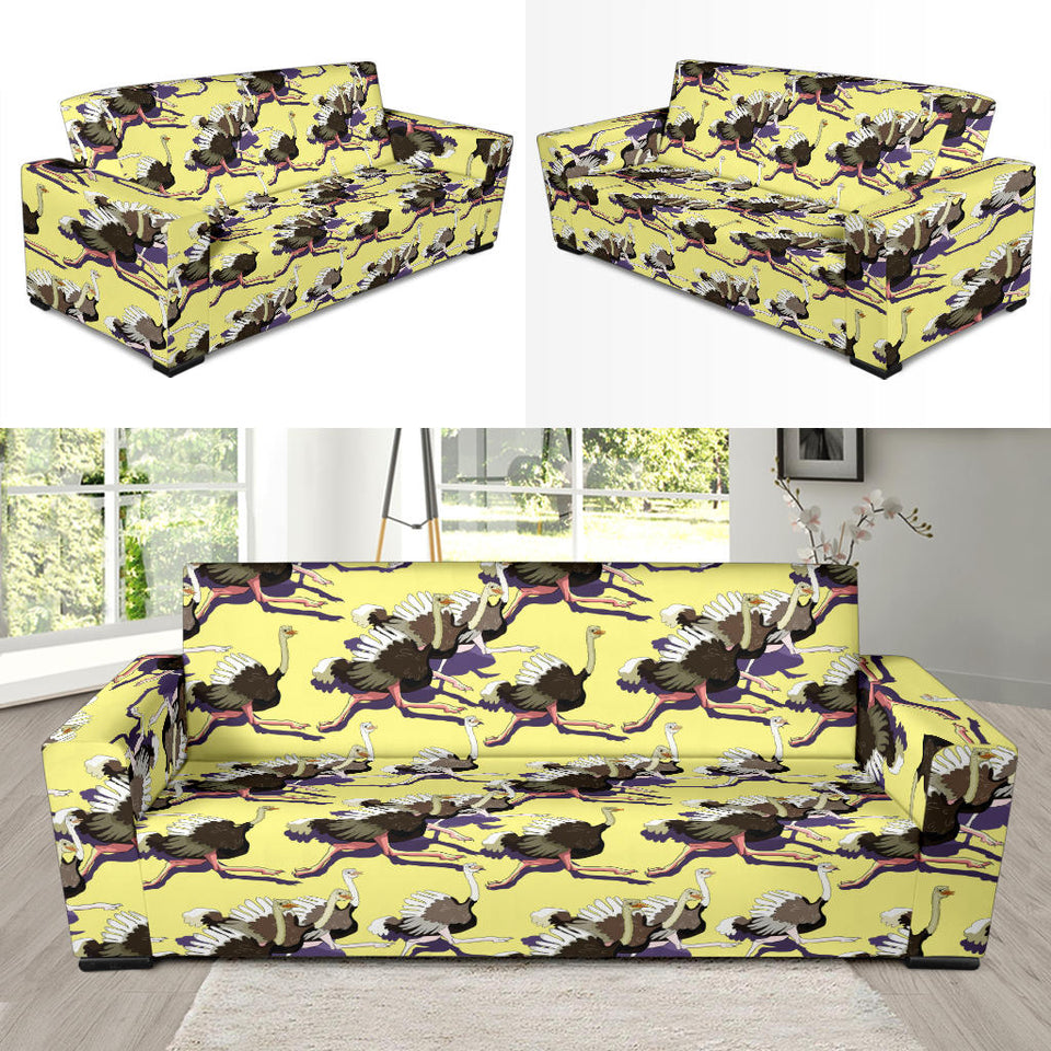 Ostrich Pattern Print Design 04 Sofa Slipcover
