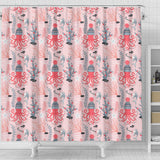 Octopus Winter Hat Garland Fish Candy Seaweed Coral Starfish Shower Curtain Fulfilled In US