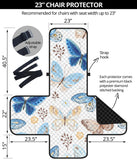 blue butterfly pattern Chair Cover Protector